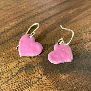 Artist-made Purple Heart Earrings